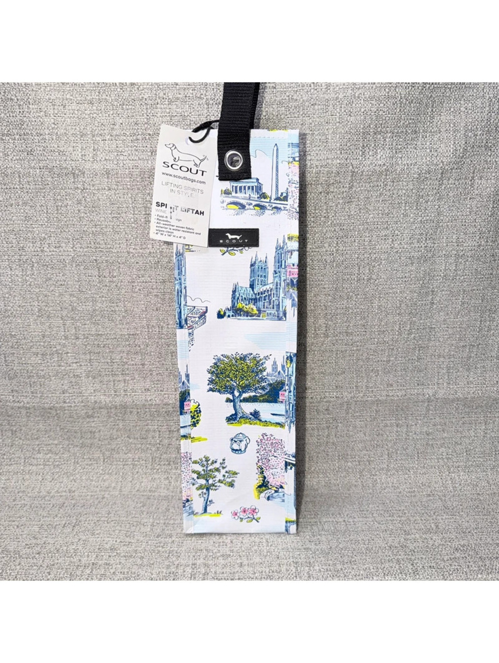 New Scout Bags Spirit Wine Bag Washington DC Georgetown University Toile Print